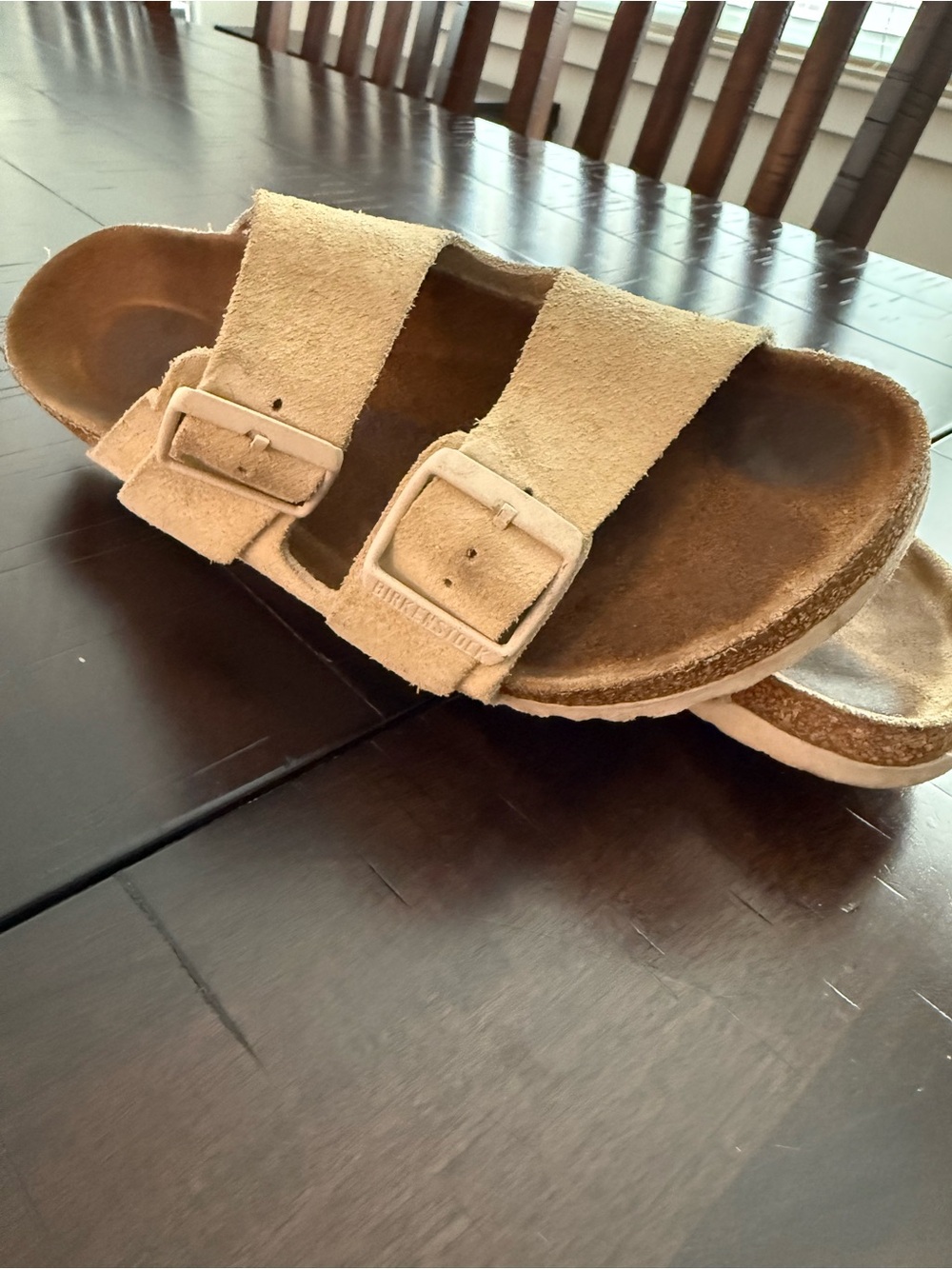 Birkenstock Arizona cream suede sandals
